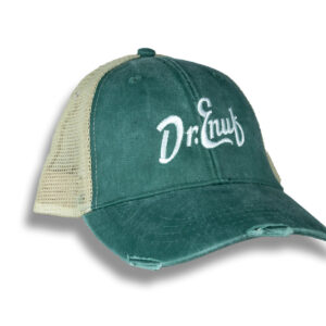 Dr. Enuf Distressed Trucker Hat - Green and White