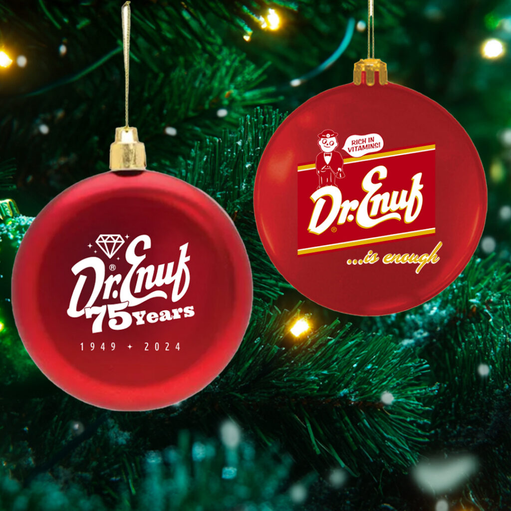 Dr. Enuf 75th Anniversary Christmas Ornament - Red