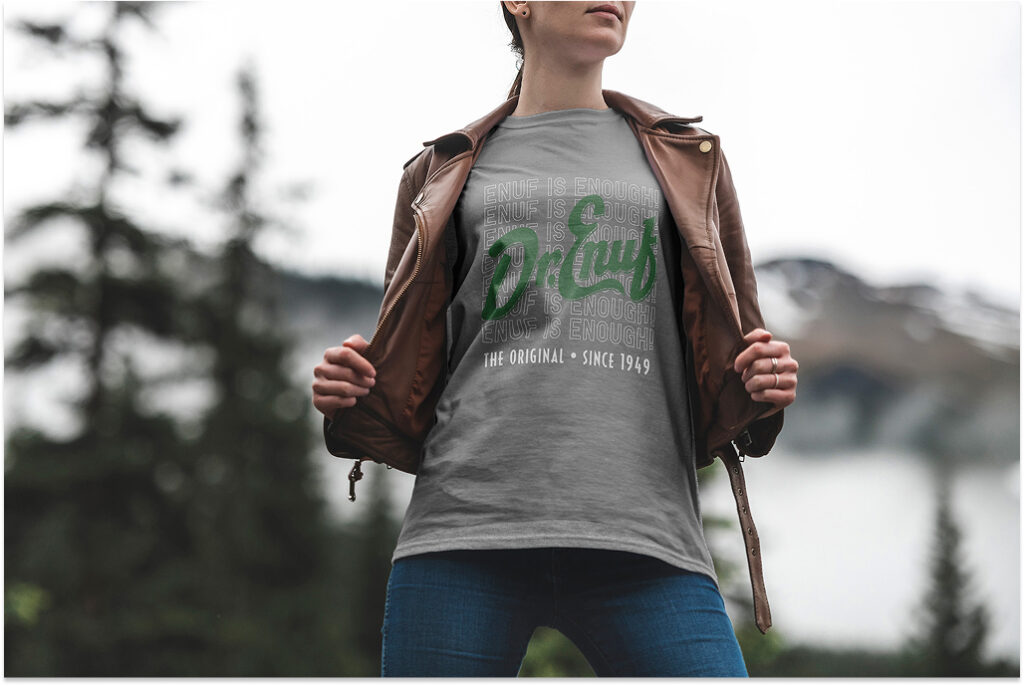Dr. Enuf - Grey - Two Color Dr. Enuf - Enuf Is Enough T-Shirt