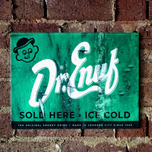 Dr. Enuf Vintage Tin Sign - Sold Here • Ice Cold