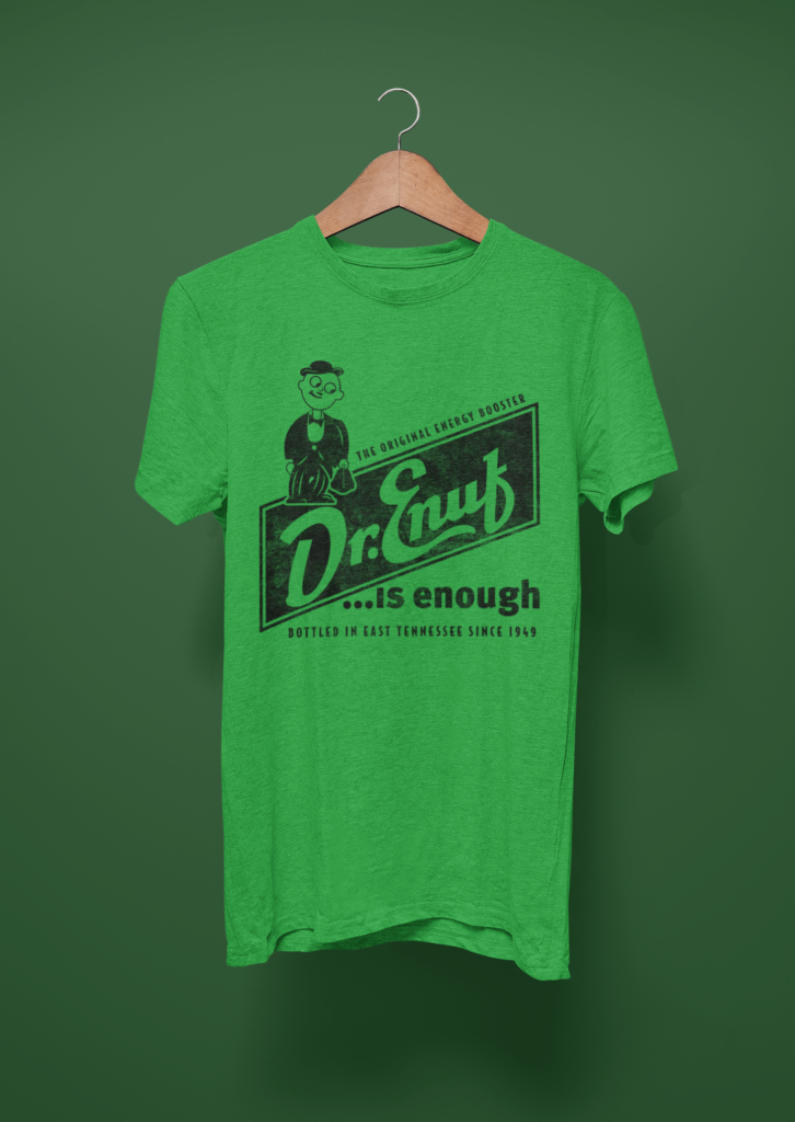 New! Dr. Enuf Antique Green Original Logo Shirt